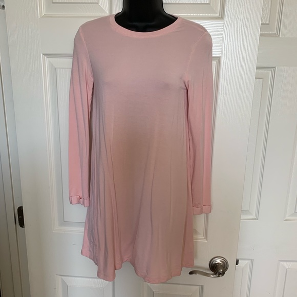 soft pink long sleeve dress